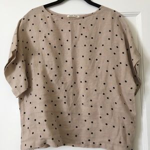 Black Crane Linen Top size XS
